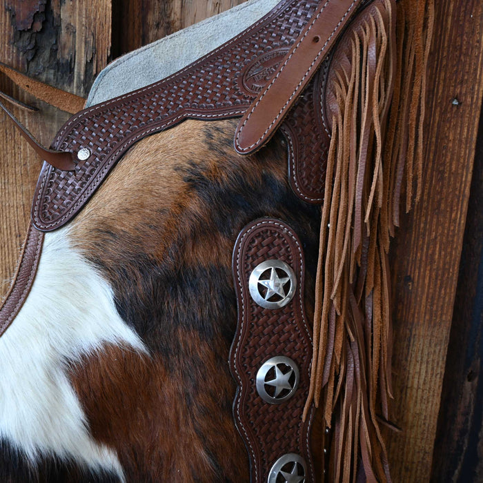 Cowhide Chinks w/ Silver Star Conchos