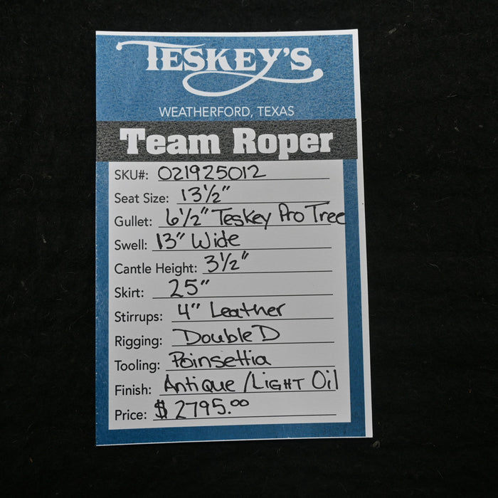 13.5" TESKEY'S TEAM ROPING SADDLE Saddles - New Teskey's Saddlery