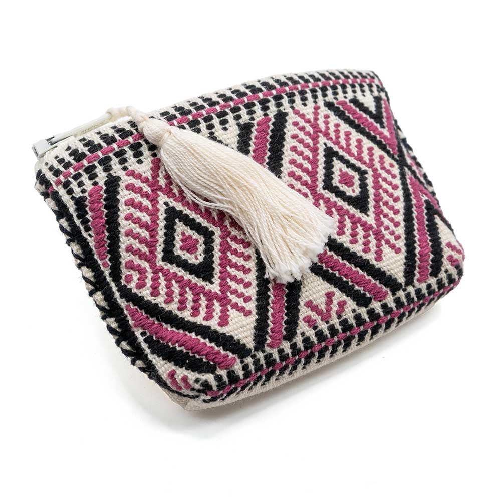 Small Coin Pouch - Pink/Black WOMEN - Accessories - Handbags - Clutches & Pouches San Pancho Artisans