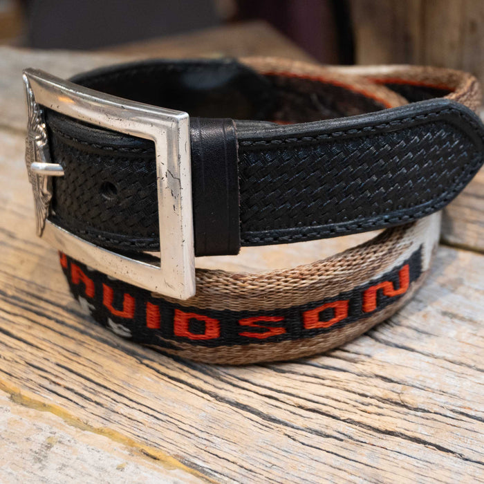 80's Prison Made Hitched Horse Hair Harley Davidson Cycles Belt