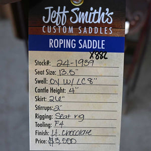 13.5" USED JEFF SMITH ROPING SADDLE Saddles Jeff Smith   