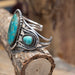 Amazing Sterling Silver w/ Turquoise Stones Cuff- the large center stone sets the stage on this piece Collectibles misc