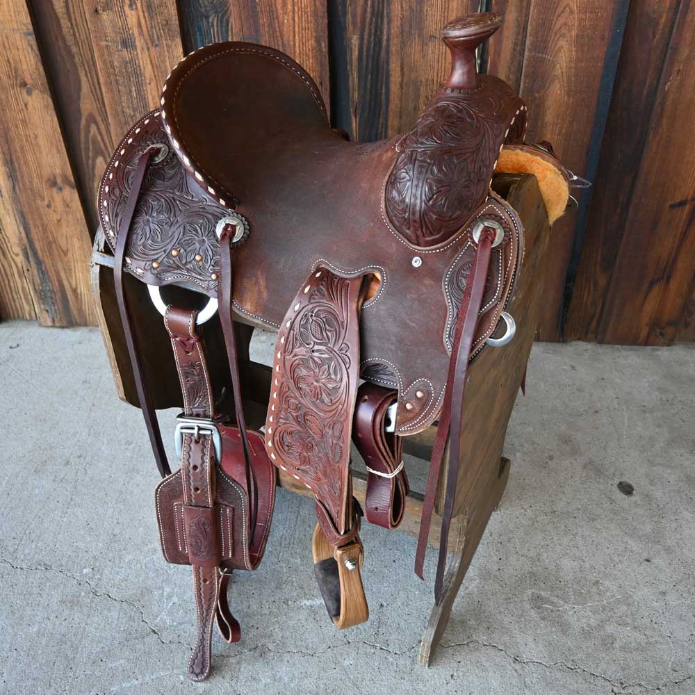 13.5" USED JEFF SMITH ROPING SADDLE Saddles Jeff Smith   