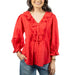 Ruffle Red Top WOMEN - Clothing - Tops - Long Sleeved Camellia