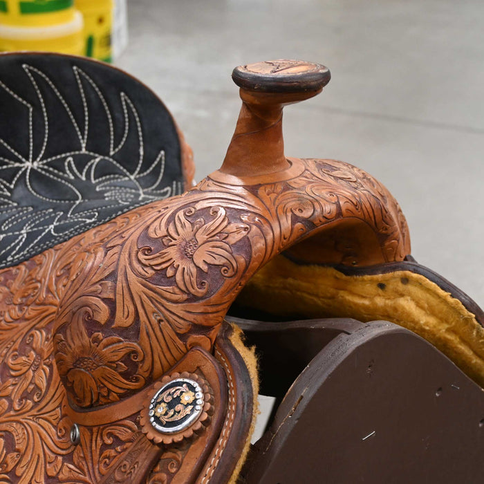 14" USED TWISTER TEAM ROPING SADDLE