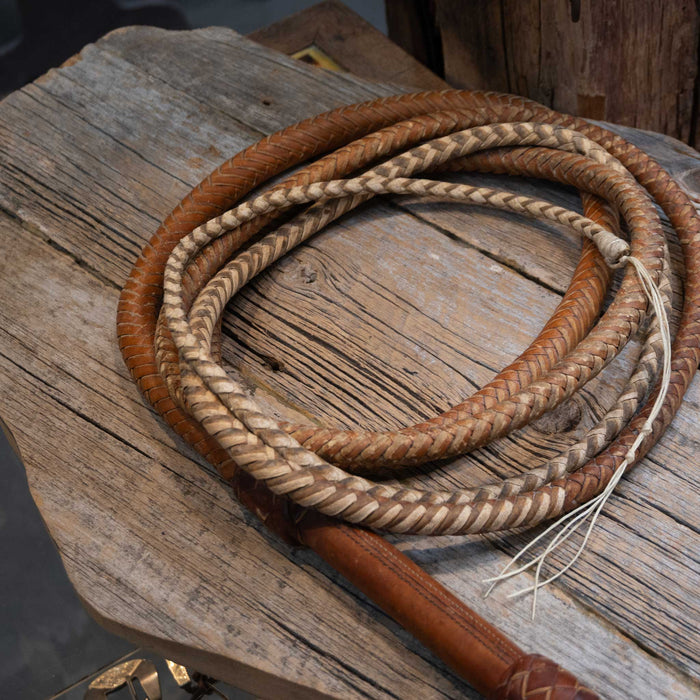 Vintage Bucheimer Made since 1884 Heavy Braided Leather Bull Whip