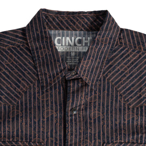 Cinch Men's Modern Fit Paisley Stripe Pearl Snap Shirt MEN - Clothing - Shirts - Long Sleeve Cinch