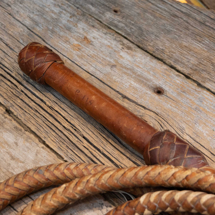Vintage Bucheimer Made since 1884 Heavy Braided Leather Bull Whip