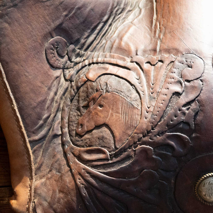 Vintage Tooled Horse Head Tapaderos