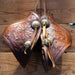 Vintage Tooled Tapaderos w/Wooden Stirrups & Nickel Conchos - Great Vintage Cond. Collectibles misc