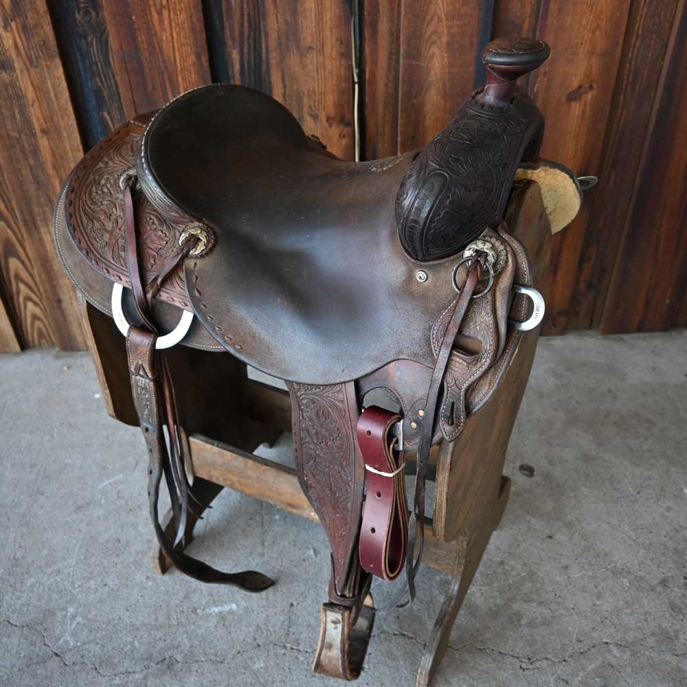 15.5" USED JEFF SMITH ROPING SADDLE Saddles Jeff Smith   