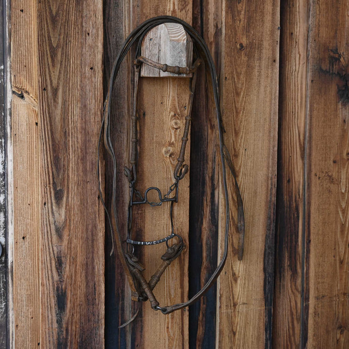 Vintage Peruvian Bridle Rig w/Silver Inlaid Bit