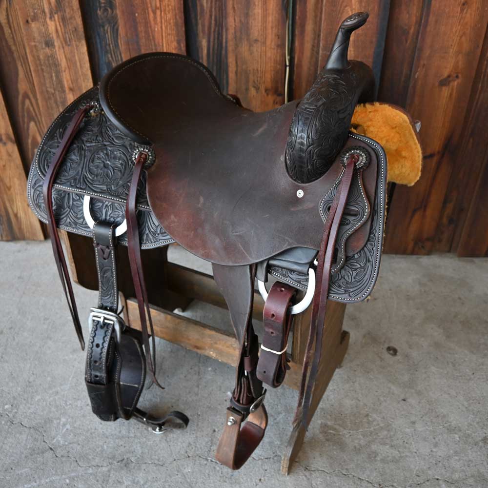 16.5" USED JEFF SMITH CUTTING SADDLE Saddles Jeff Smith   