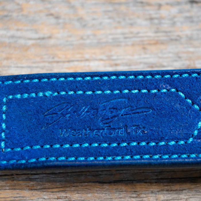 Handmade Shelbie Faye Weatherford, Tx. BLUE Tapered Belt - Select Size