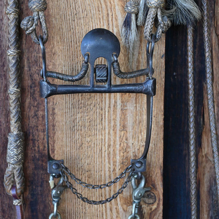 Vintage Rawhide Braided Bridle Rig with a Spade Bit
