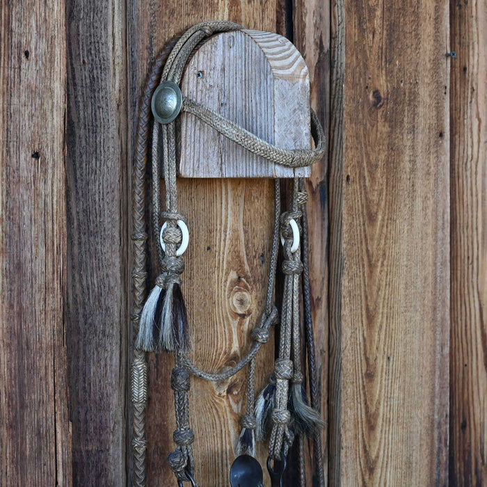 Vintage Rawhide Braided Bridle Rig with a Spade Bit