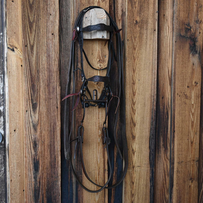 Vintage Floral Tooled Bridle Rig