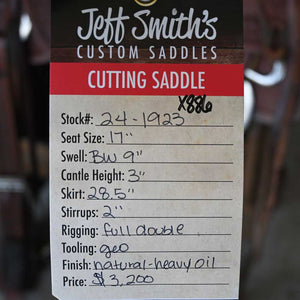 17" UESD JEFF SMITH COWBOY COLLECTION CUTTING SADDLE Saddles Jeff Smith