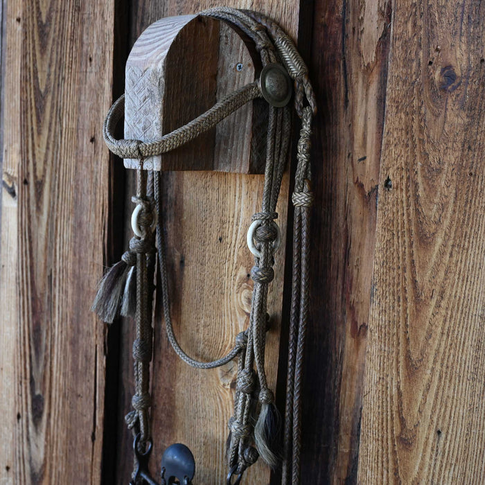 Vintage Rawhide Braided Bridle Rig with a Spade Bit