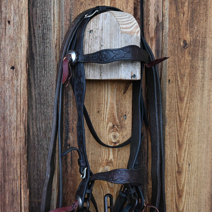 Vintage Floral Tooled Bridle Rig