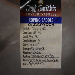 14.5" JEFF SMITH ROPING SADDLE Saddles Jeff Smith   