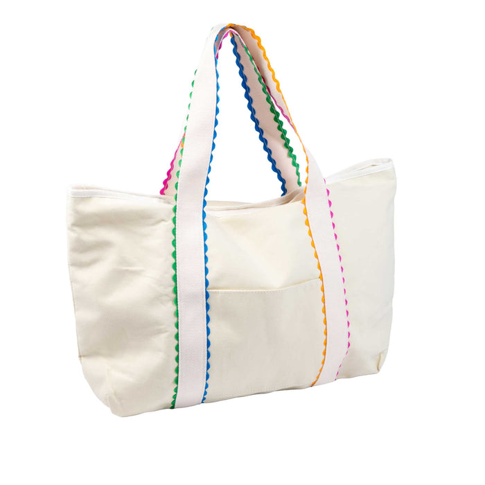 Spencer Rick Rack Trim Tote Bag ACCESSORIES - Luggage & Travel - Tote Bags Nash Grey