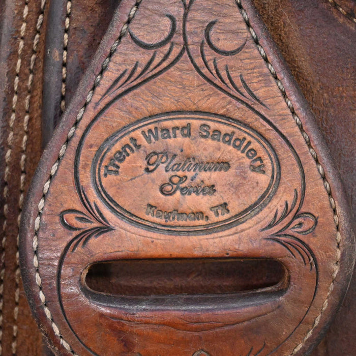 14.5" USED TRENT WARD TEAM ROPING SADDLE
