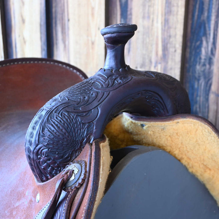 15.5" USED JEFF SMITH COW HORSE SADDLE