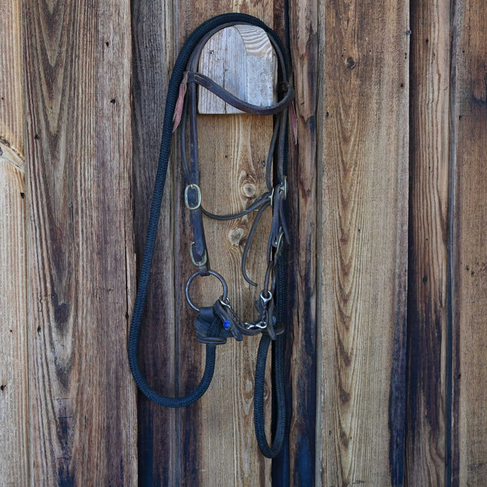 Cow Horse Supply O-Ring Twisted Wire Dogbone Bridle Rig w/Browband Headstall