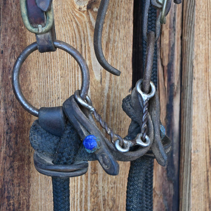 Cow Horse Supply O-Ring Twisted Wire Dogbone Bridle Rig w/Browband Headstall