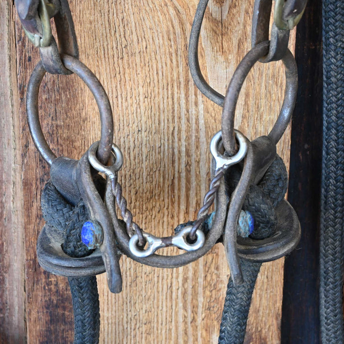 Cow Horse Supply O-Ring Twisted Wire Dogbone Bridle Rig w/Browband Headstall