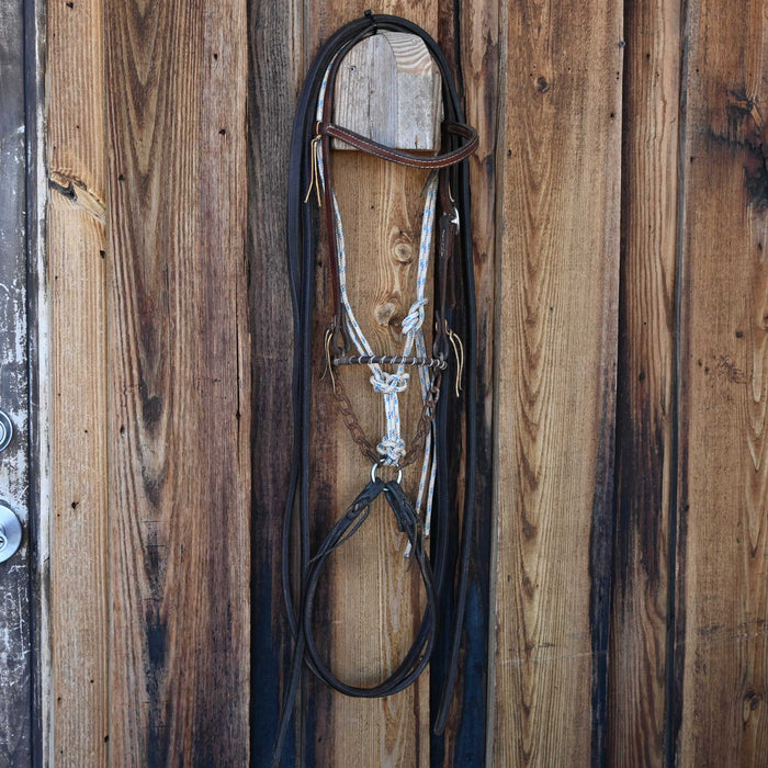 Cow Horse Supply Steel Nose Tie Down Bridle Rig w/Browband Headstall