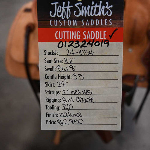 16" JEFF SMITH BUSTER WELCH CUTTING SADDLE Saddles - New Jeff Smith