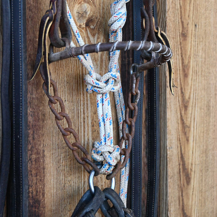 Cow Horse Supply Steel Nose Tie Down Bridle Rig w/Browband Headstall