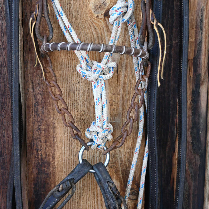 Cow Horse Supply Steel Nose Tie Down Bridle Rig w/Browband Headstall