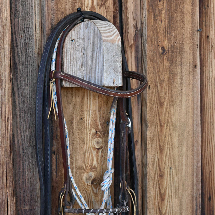 Cow Horse Supply Steel Nose Tie Down Bridle Rig w/Browband Headstall