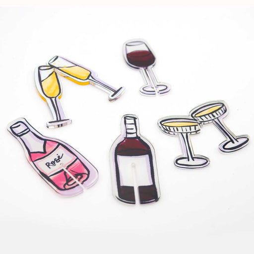 Mud Pie Acrylic Drink Marker - Champagne Glasses HOME & GIFTS - Tabletop + Kitchen - Bar Accessories Mud Pie