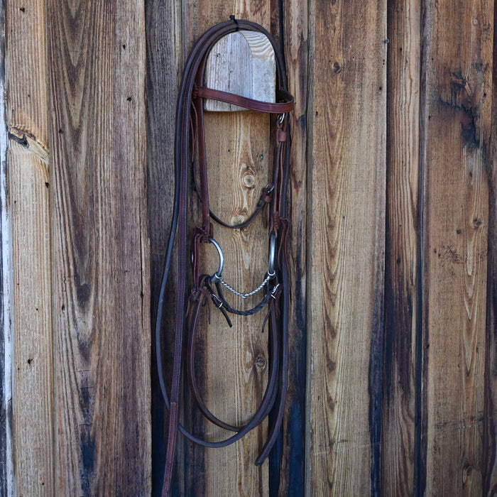 Maheu O-Ring Twisted Wire Snaffle Bridle Rig w/Browband Headstall