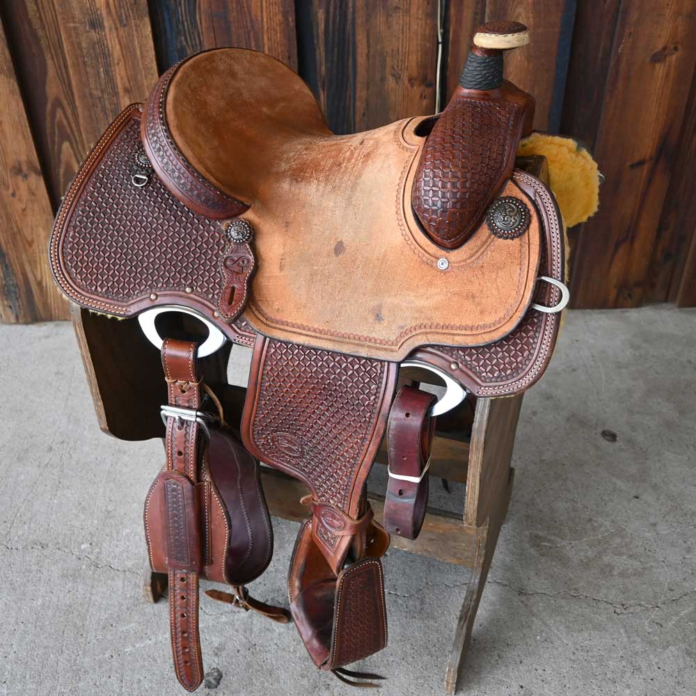 13.5" USED PATRICK SMITH ROPING SADDLE Saddles Patrick Smith   