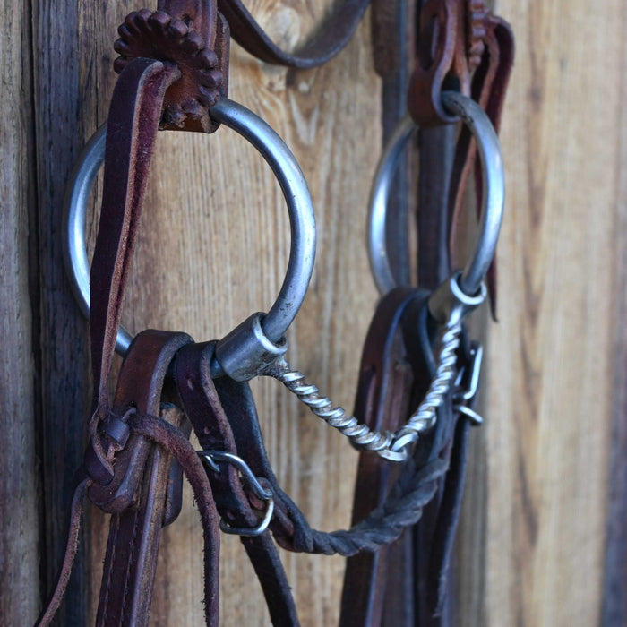 Maheu O-Ring Twisted Wire Snaffle Bridle Rig w/Browband Headstall
