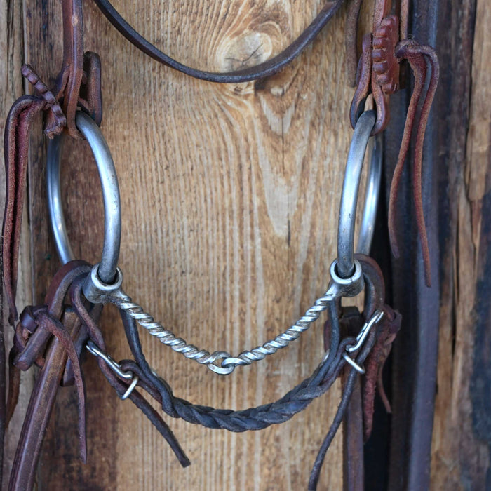 Maheu O-Ring Twisted Wire Snaffle Bridle Rig w/Browband Headstall