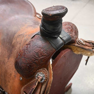 16" USED TAD SANDERS ROPING SADDLE Saddles Tad Sanders