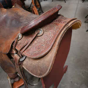 16" USED TAD SANDERS ROPING SADDLE Saddles Tad Sanders