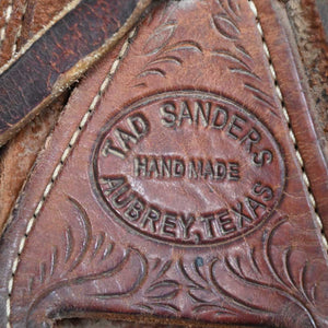 16" USED TAD SANDERS ROPING SADDLE Saddles Tad Sanders