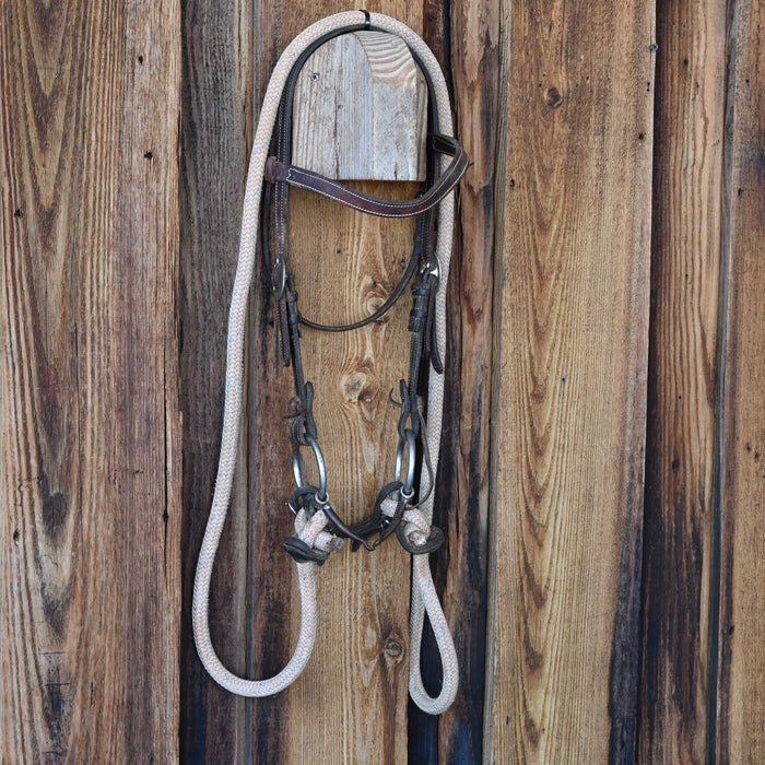 Dennis Moreland O-Ring Snaffle Bridle Rig w/Browband Headstall