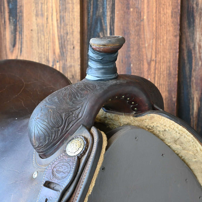15" USED PATRICK SMITH TEAM ROPING SADDLE