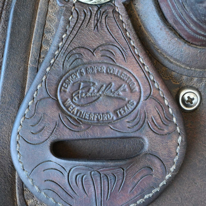 15" USED PATRICK SMITH TEAM ROPING SADDLE