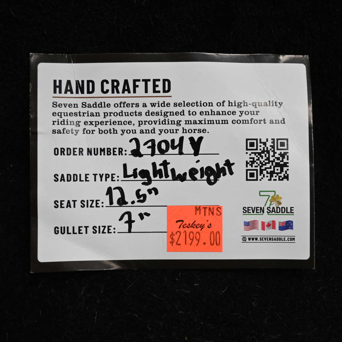 12.5" SEVEN YOUTH LIGHTWEIGHT ( WOOD TREE ) Saddles - New Seven Saddle