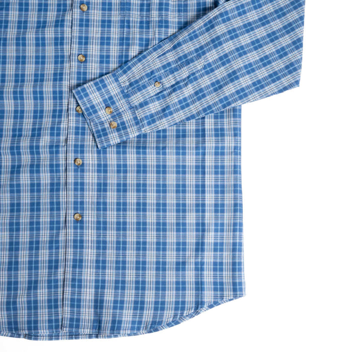 Wrangler Men's Riata Blue Plaid Button Down Shirt