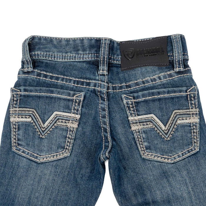 Rock & Roll Denim Boy's Two Tone Pleather Embroidered Bootcut Jean KIDS - Boys - Clothing - Jeans Panhandle